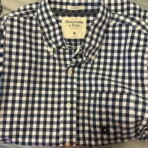 Abercrombie & Fitch long sleeve blue gingham shirt